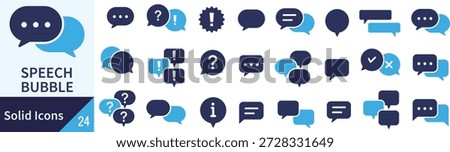 Speech Bubble Silhouette Icon Set (Vector)