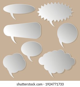 Speech bubble silhouette set. Vector illustration