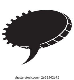 Speech bubble silhouette vector illustration on white background