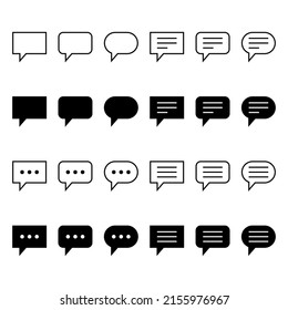 Speech bubble simple icon collection