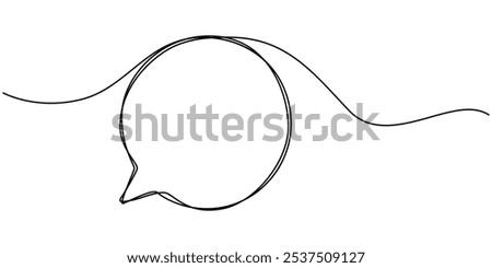 Speech Bubble Single Line Icon, Speech Bubble Continuous Line Icon, Chat Single Line Icon, Speech Bubbles Continuous Line Icon, Continuous Drawing of Doodle Speech Bubble. Hand Drawn Symbol.