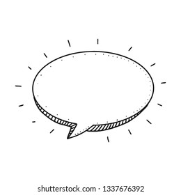 Speech Bubble in Sketch hand drawn style. Space for quote and text. Vector illustration.