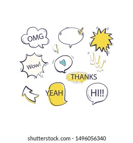 Speech Bubble Sketch hand drawn.