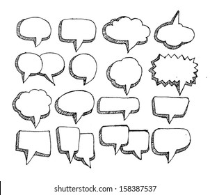 Speech Bubble Sketch Hand Drawn