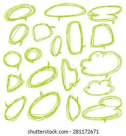 Speech Bubble Sketch hand drawn doodles set