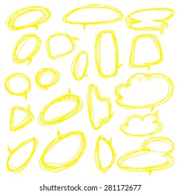 Speech Bubble Sketch hand drawn doodles set