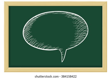 Speech bubble. Sketch on  chalkboard  background.  Vector illustration. 