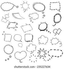 Speech bubble sketch symbol of free hand drawing vector illustration
