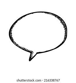 Balão de fala. Ilustração vetorial de esboço isolada em branco.