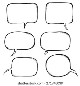 Speech Bubble. Sketch Vector Illustration Isolated On White.