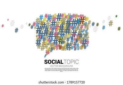 Speech bubble  from small hash flow background .concept for social media topic and news.