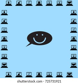 Speech bubble with smile vector icon