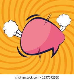 speech bubble with smoke pop art style
