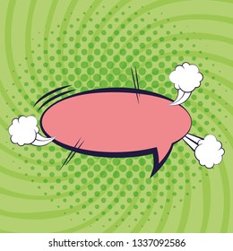 speech bubble with smoke pop art style