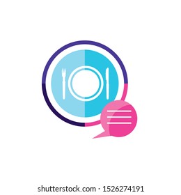 speech bubble social media and restaurant app vector illustration design