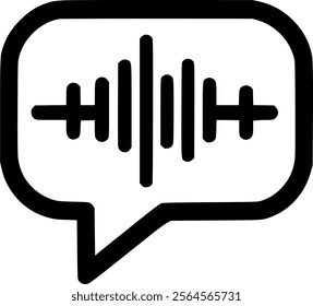 Speech bubble with sound waves vector icon. filled flat sign for sign, symbol, vector, art