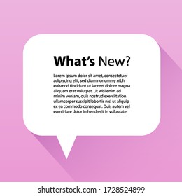 Speech Bubble with space for texts. Flat design Banner. Vector illustration.