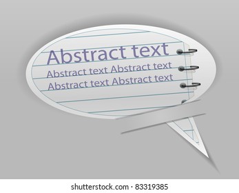 Speech bubble from spiral notebook
