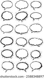 speech bubble splash in text screen messaging app grunge texture black texting doddle ink of graffiti sketch spray conversation message