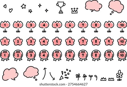 speech bubble and spring ranking illustration set