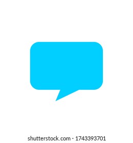 speech bubble square shape blue color for message, copy space, dialog chat box modern, speech balloon graphic for text chat and conversation sign, speech bubble symbol for banner background