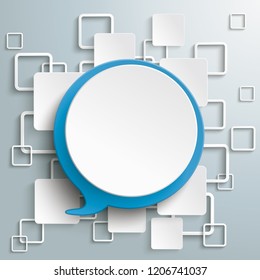 Speech bubble with squares on the gray background. Eps 10 vector file.