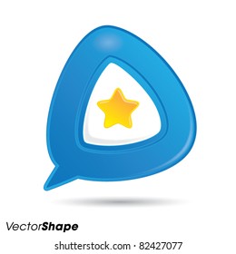Speech bubble with star inside, rating decision process concept, vector illustration