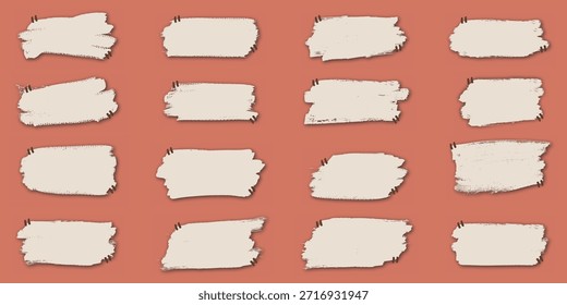 Speech bubble stroke style quote box frame, abstract paint brush stroke label set
