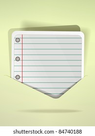 Speech bubble in the style of notepad list