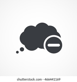 Speech bubble subtract icon in flat style isolated on gray background for your web site design, logo, app, UI. Vector illustration EPS10, JPEG