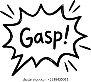 Speech bubble with surprised gasp exclamation