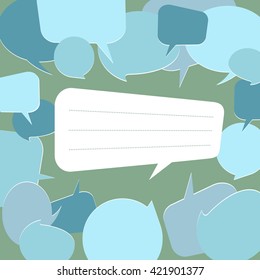 Speech bubble surrounded by other speech bubbles