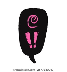 Speech bubble with swear words. Curse crayon doodle text. Bad bulling expression on chat dialog balloon. Social media communication. Vector pencil drawn illustration