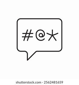 speech bubble swearing icon sign vector