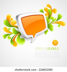 Speech bubble and swirling pattern. Vector illustration