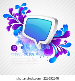 Speech bubble and swirling pattern. Vector illustration