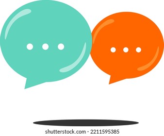 speech bubble symbol for chat on social media icon. User comment or chat with social media. speech bubbles icon vector with shadow illustration