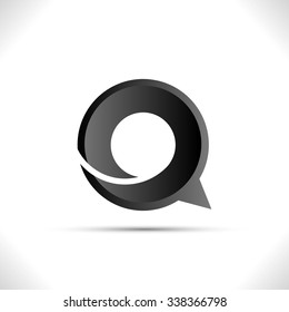 Speech bubble, symbol vector icon logo