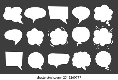 Speech Blase Talk Text Ballon Cloud einzeln Set Konzept. Vektorgrafik-Design-Illustration