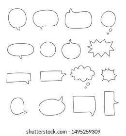 speech bubble. talk bubble. talk bubble and think bubble collection sketch drawing - vector