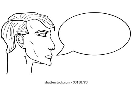 Speech Bubble. A talking Person. Vector graphic.