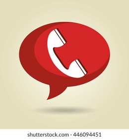 speech bubble with telephone isolated icon design, vector illustration  graphic 