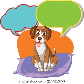 Speech bubble template with cute dog illustration