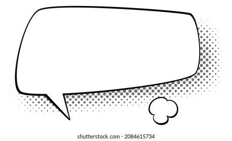 Speech bubble template with halftone effect. Empty message frame