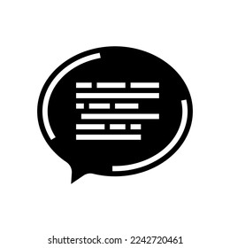 vector de icono de glifo testimonial de burbuja de voz. signo testimonial de la burbuja de habla. ilustración de símbolo aislado