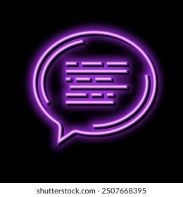Sprechblasen-Testimonial Neonlicht-Zeichen Vektor. Sprechblasen-Testimonial. einzelne Symbolgrafik