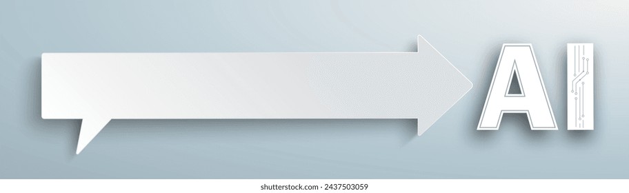 Speech bubble with a text AI, Artificial Intelligence on the gray background. Eps 10 vector file.
