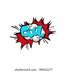 Speech bubble with text Cool, cartoon explosion, comic text sound effect vector Illustration