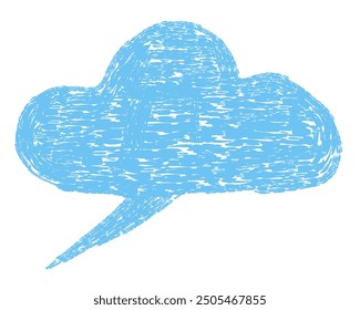 Speech bubble for text with crayon or pastel texture in shape of cloud
