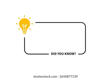 Speech bubble with text did you know question and information concept communication symbol for education facts and awareness illustration